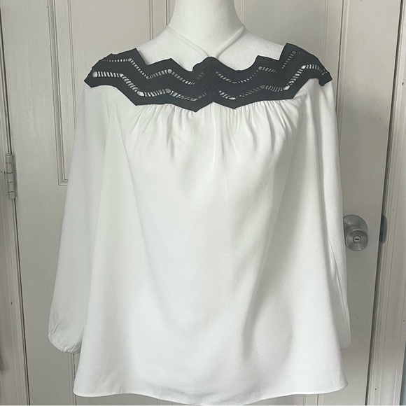 Ramy Brook Sandy Off the Shoulder Lace Trim Blouse Size Small - Picture 4 of 13